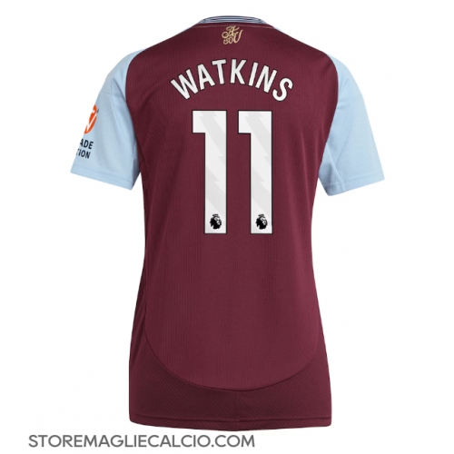 Aston Villa Ollie Watkins #11 Maglia Gara Casa Repliche 2024-25 Donna Maniche Corte Aston Villa Ollie Watkins #11 Maglia Gara Casa Repliche 2024-25 Donna Maniche Corte